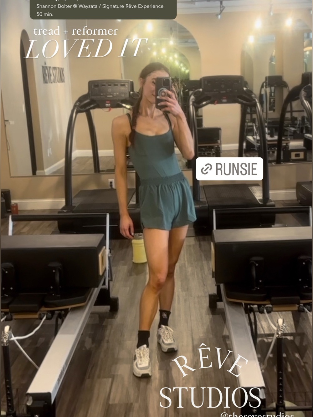 XS 👟 Pilates Runsie Romper in Army Green Victorias Secret Sport - Built in Bra